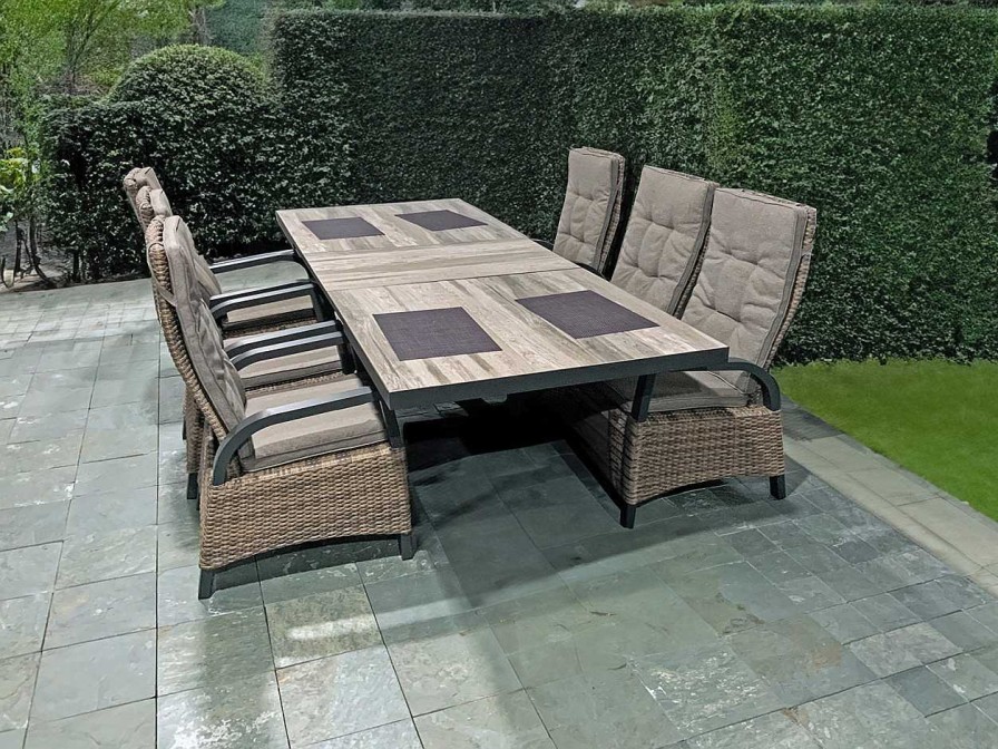 mutoni pleasure Garten Ausziehtisch Amelia Keramik Dunkelgrau 200-260X100 | Garten Esstische