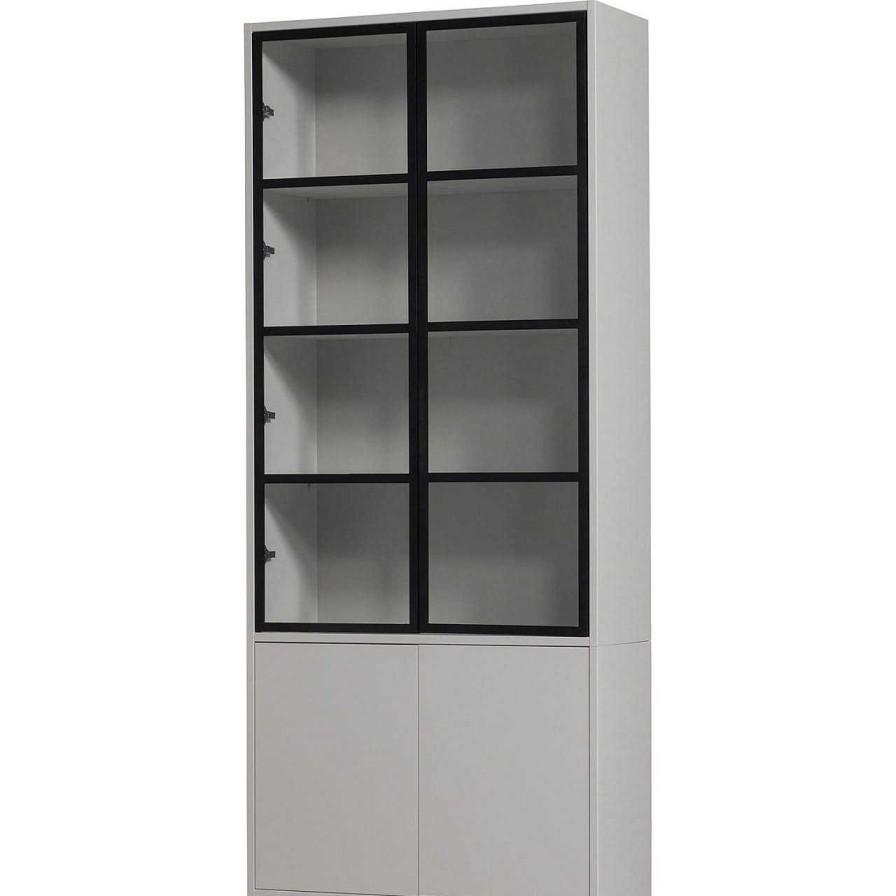 mutoni living Vitrinenschrank Basic Kiefer Mist 230X101 | Vitrinen