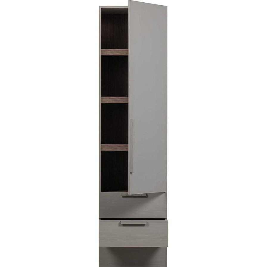 mutoni living Schrank Rens 1-Turig Kieselgrau 55X210 | Kleiderschranke