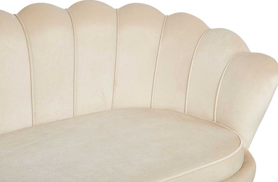 mutoni casual Muschelsofa Samt 3-Sitzer Beige | Stoffsofas