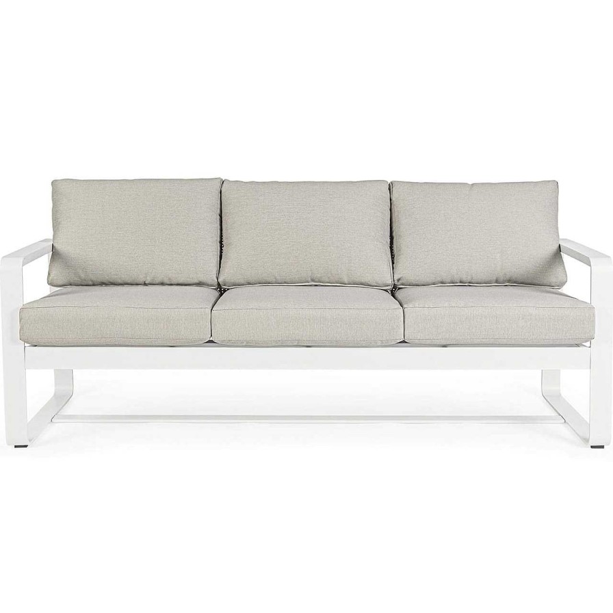 mutoni lifestyle Garten 3Er-Sofa Merrigan Mit Kissen Weiss | Gartensofas