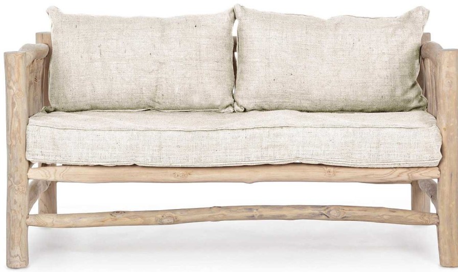 mutoni lifestyle Sofa Mit Kissen Sahel Natur 140 | Stoffsofas