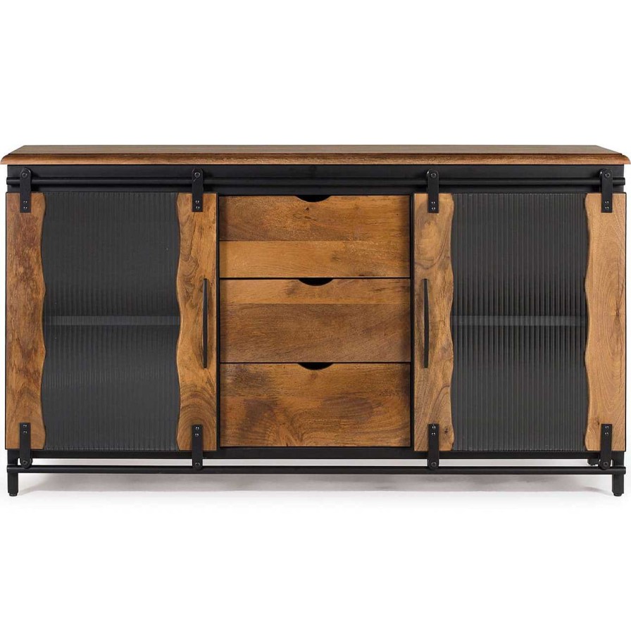 mutoni inspiration Sideboard Cura Mangoholz Schwarz 150X80 | Sideboards