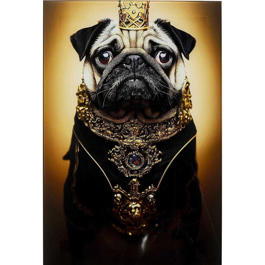 KARE Design Glasbild Prince Pug 40X60 | Glasbilder