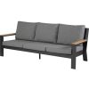 mutoni living Gartensofa Valerie 3-Sitzer Teak Anthrazit 214 | Gartensofas