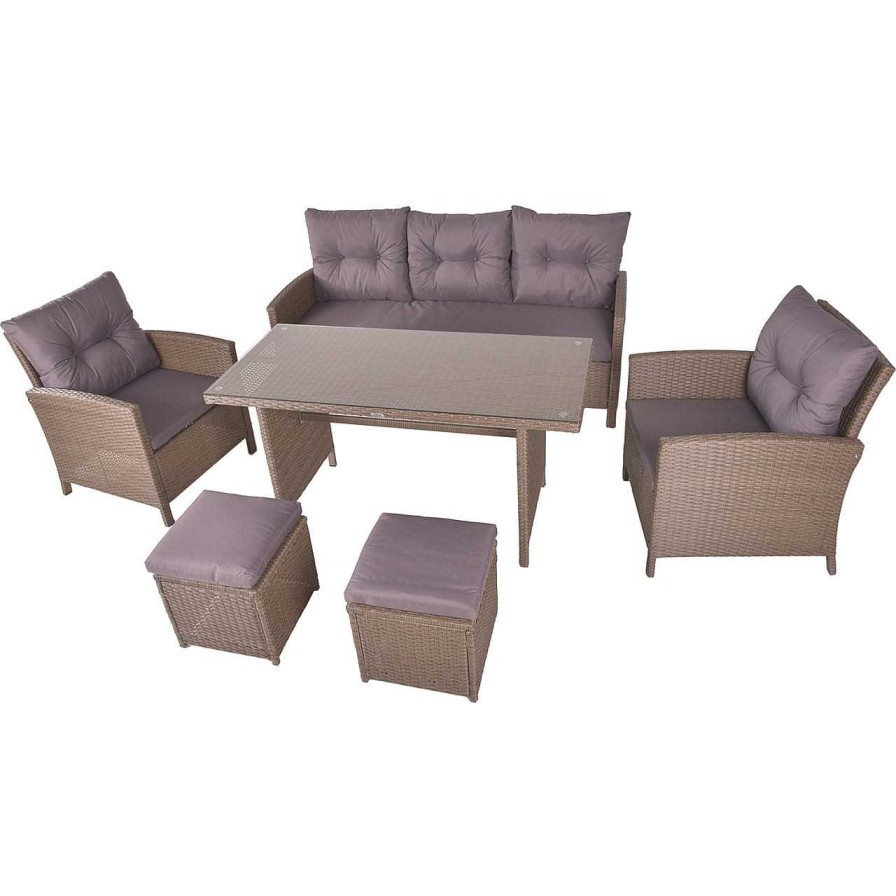 mutoni pleasure Gartenlounge Sevilla Braun (6-Er Set) | Gartenlounge