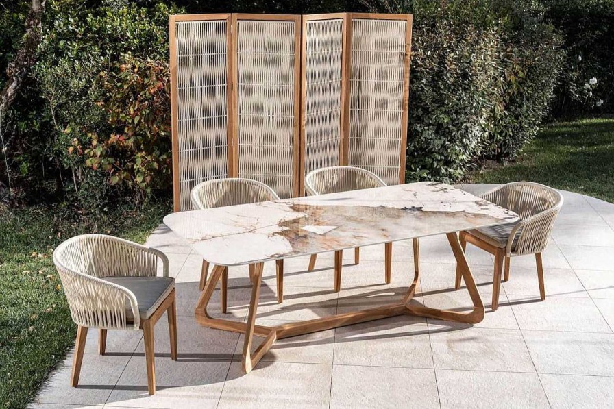 mutoni ethnic Garten Esstisch Corinto Teak Keramik 210X100 | Garten Esstische