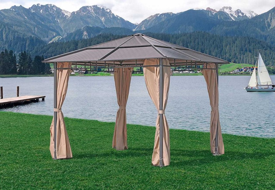 mutoni pleasure Gartenpavillon Napa Braun Beige 295X295 | Pavillons Und Gartenzelte