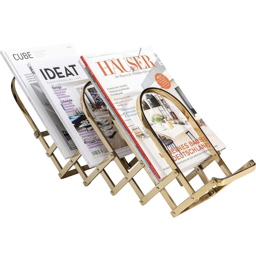 KARE Design Zeitungsstander Flex Gold | Zeitungsstander