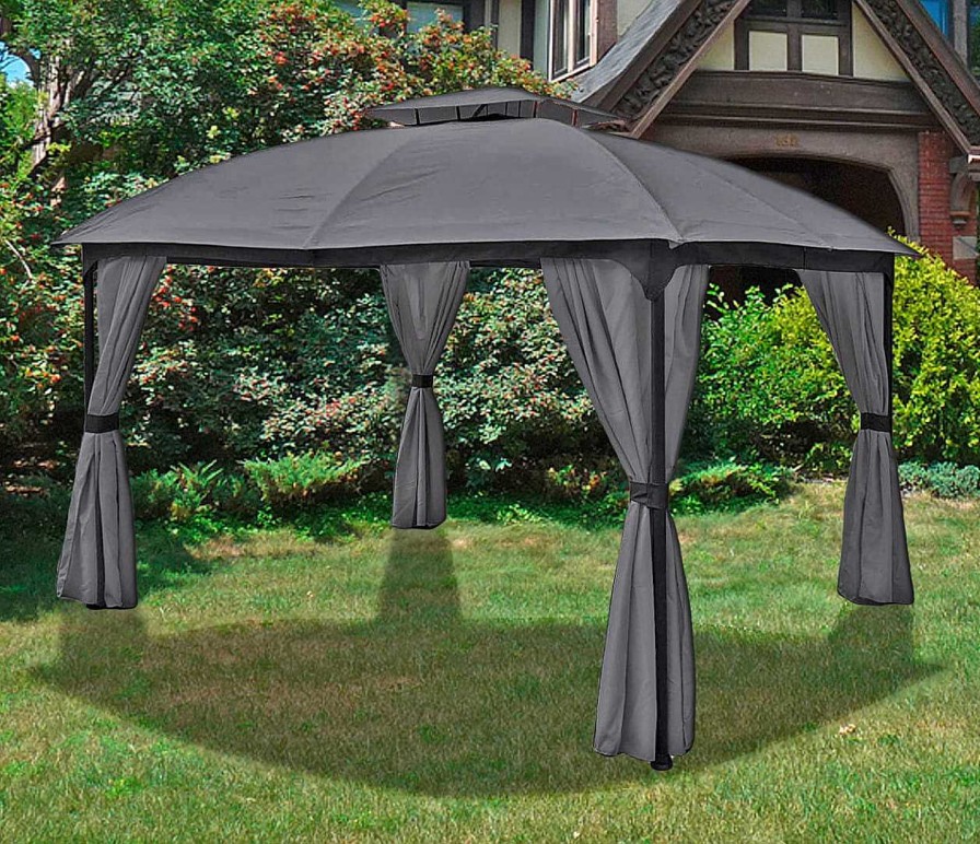 mutoni pleasure Gartenpavillon Kama Anthrazit 360X300 | Pavillons Und Gartenzelte