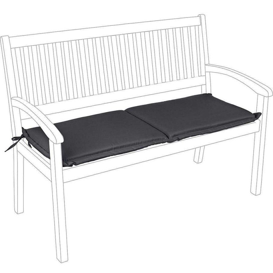 mutoni lifestyle Gartenkissen Fur 2-Sitzer Bank Olefin 115X47 Anthrazit | Kissen Gartenmobel