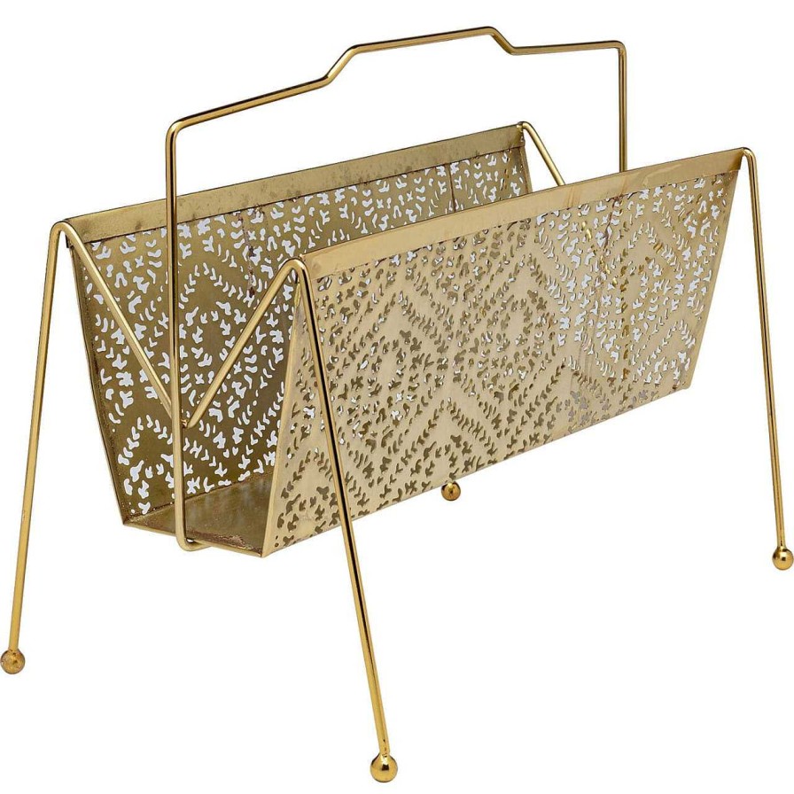 KARE Design Zeitungsstander Basket Gold Klein | Zeitungsstander