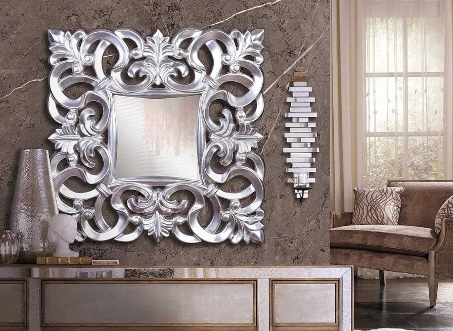 mutoni inspiration Wandspiegel Vintage Silber 80X80 | Wandspiegel