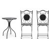 mutoni lifestyle Garten Bistro-Set Huston Tisch Und 2 Klappstuhle | Balkon-Sets