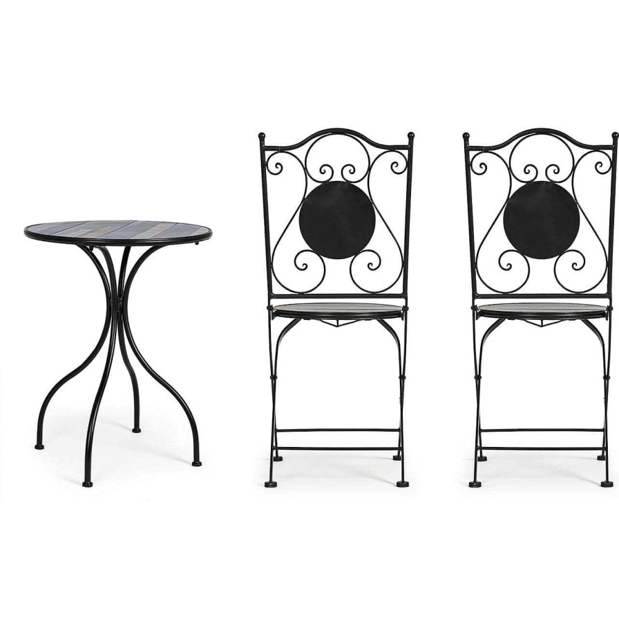 mutoni lifestyle Garten Bistro-Set Huston Tisch Und 2 Klappstuhle | Balkon-Sets