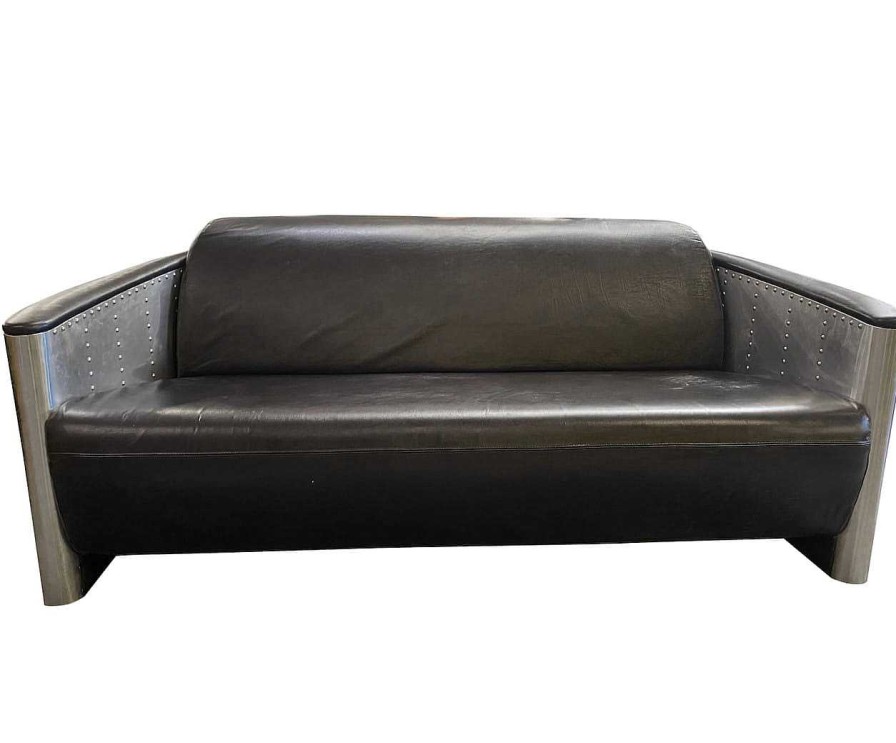 mutoni wood Sofa Bolton 3-Sitzer Vintage Black | Sofas