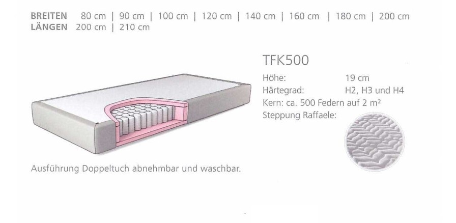 Traumstart Taschenfederkernmatratze Tfk 500 H19 | Matratzen