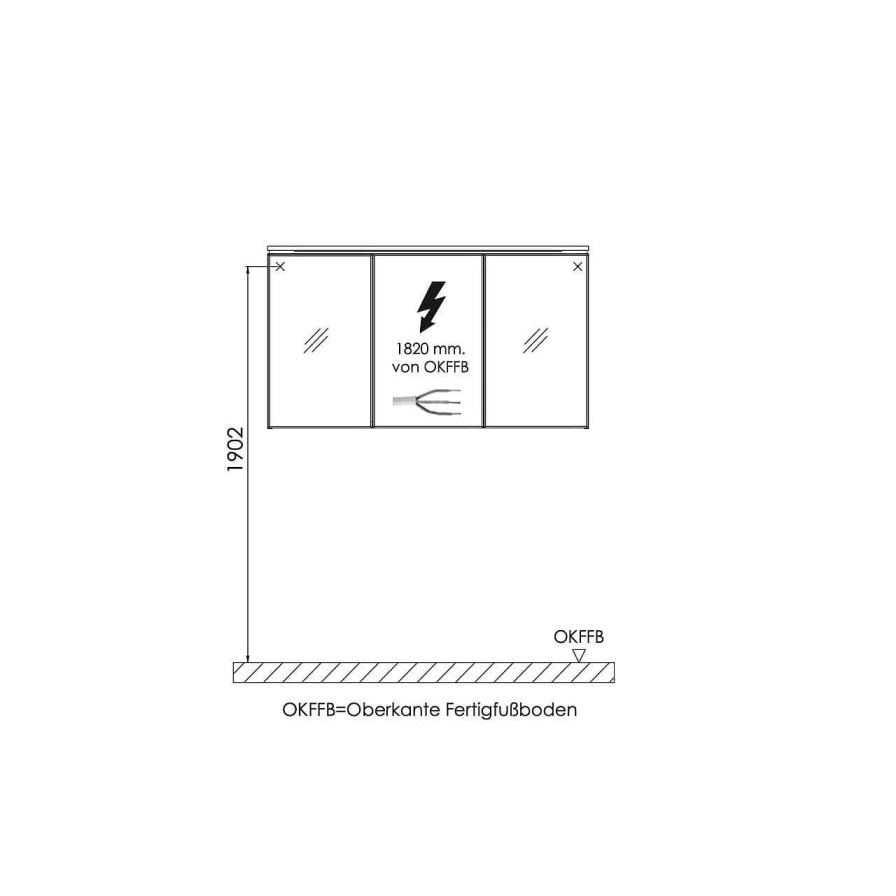 KISS Badezimmerset Mit Spiegelschrank Eiche Natur Doppel 120 | Badezimmermobel-Sets