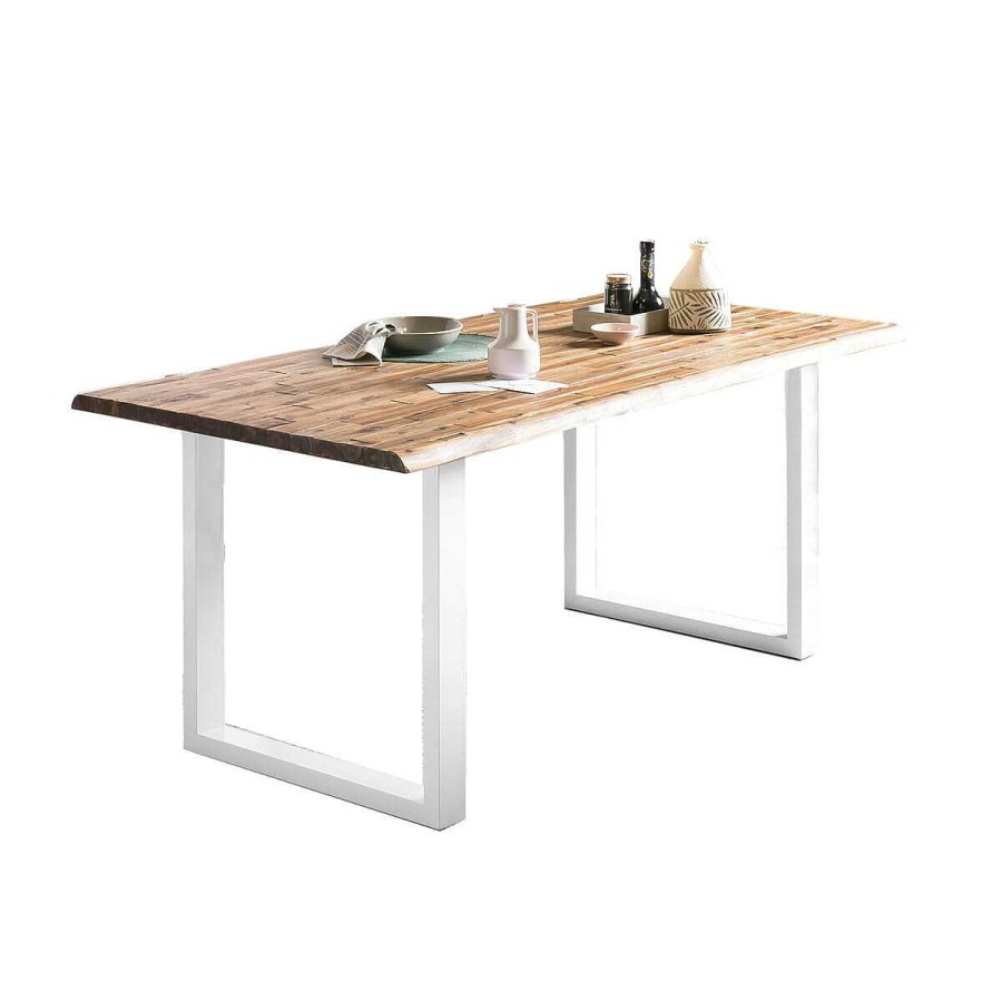 mutoni casual Essgruppe Dining I Massivholz Akazie Natur Beige 180 (5-Tlg.) | Essgruppen