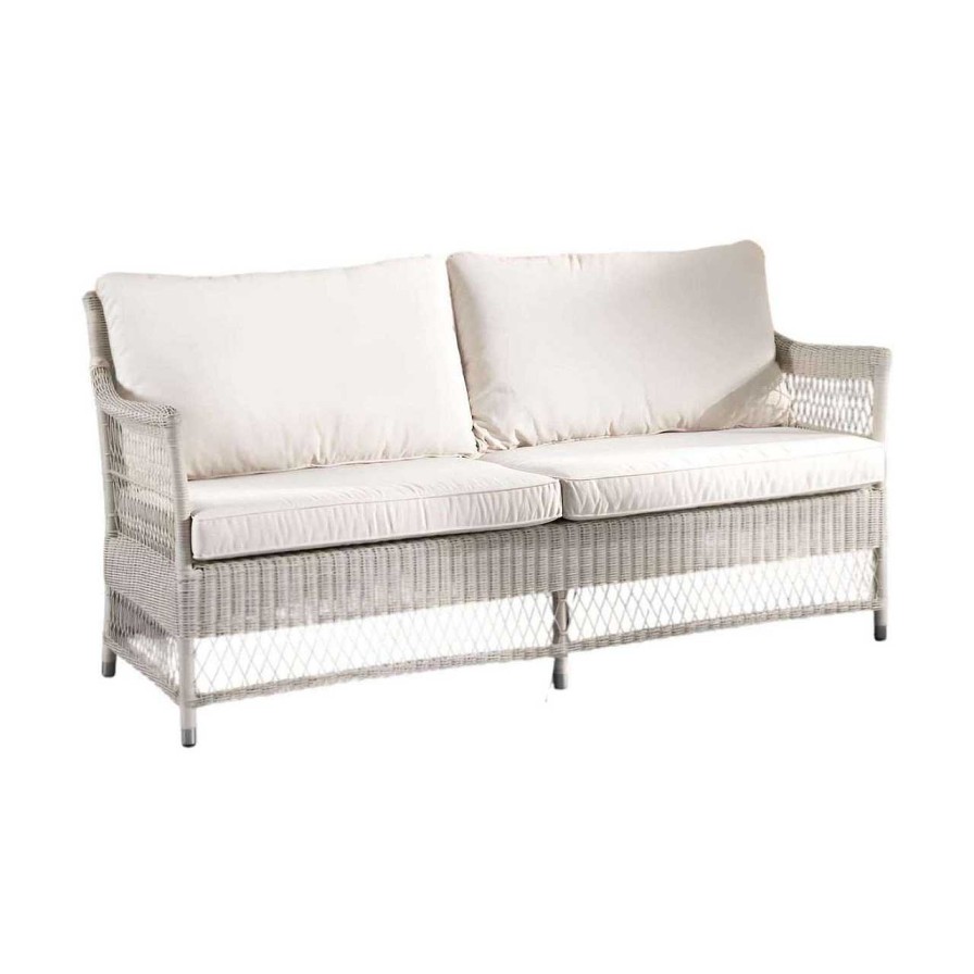 mutoni ethnic Garten Sofa Camille Polyrattan Bianco Wash 172 | Gartensofas