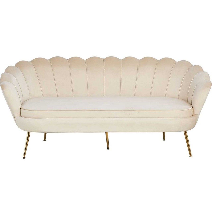 mutoni casual Muschelsofa Samt 3-Sitzer Beige | Stoffsofas