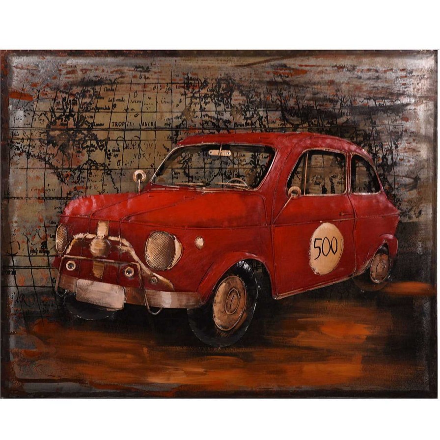 mutoni pleasure 3D Metallbild Rotes Auto Visionik 100X80 | Mutoniart