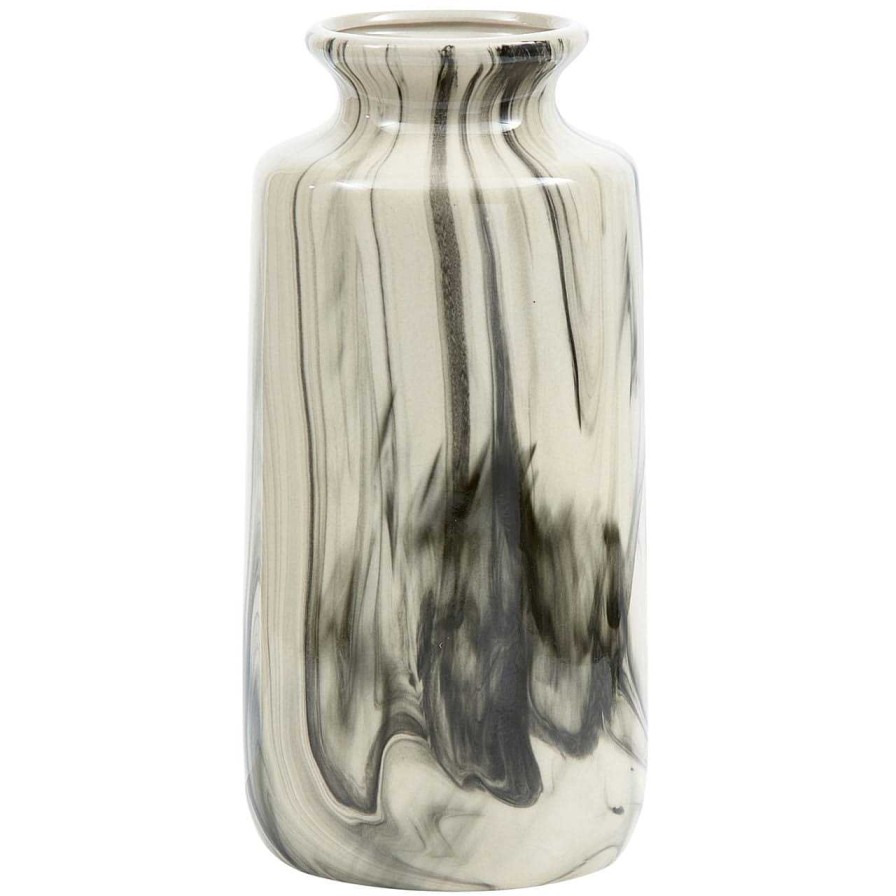 mutoni living Vase Strike Keramik Offwhite/Schwarz 30 | Vasen