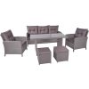 mutoni pleasure Gartenlounge Sevilla Grau (6-Er Set) | Gartenlounge