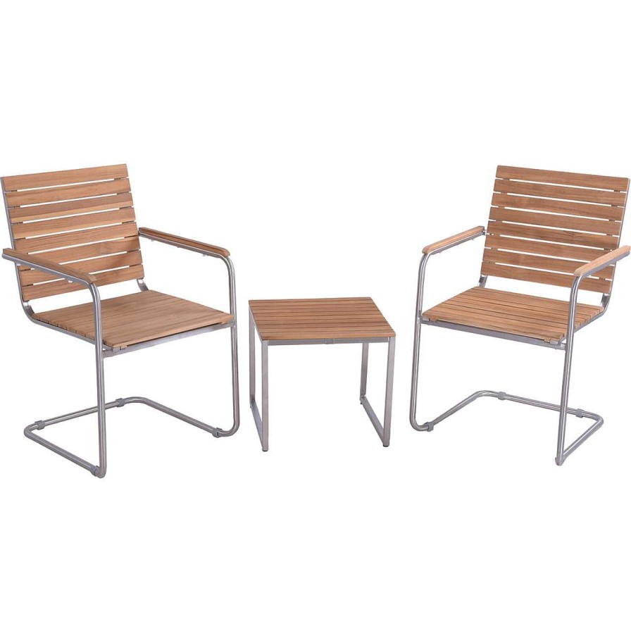 mutoni pleasure Balkon-Set Denver Teak Natur (3-Tlg) | Balkon-Sets