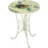 mutoni pleasure Garten Beistelltisch Floral Stahl Altweiss 38 | Garten Couchtische Und Beistelltische