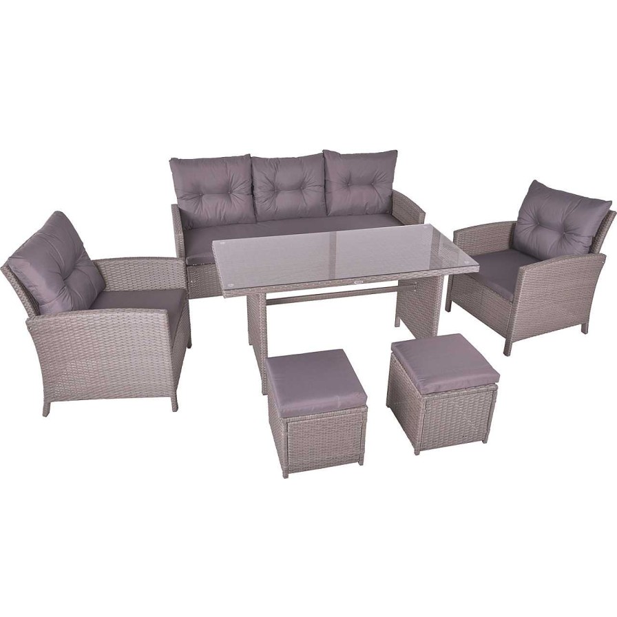 mutoni pleasure Gartenlounge Sevilla Grau (6-Er Set) | Gartenlounge