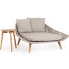 mutoni lifestyle Daybed Tamires Mit Kissen Teakholz Beige 136X161 | Daybeds Und Sonneninseln