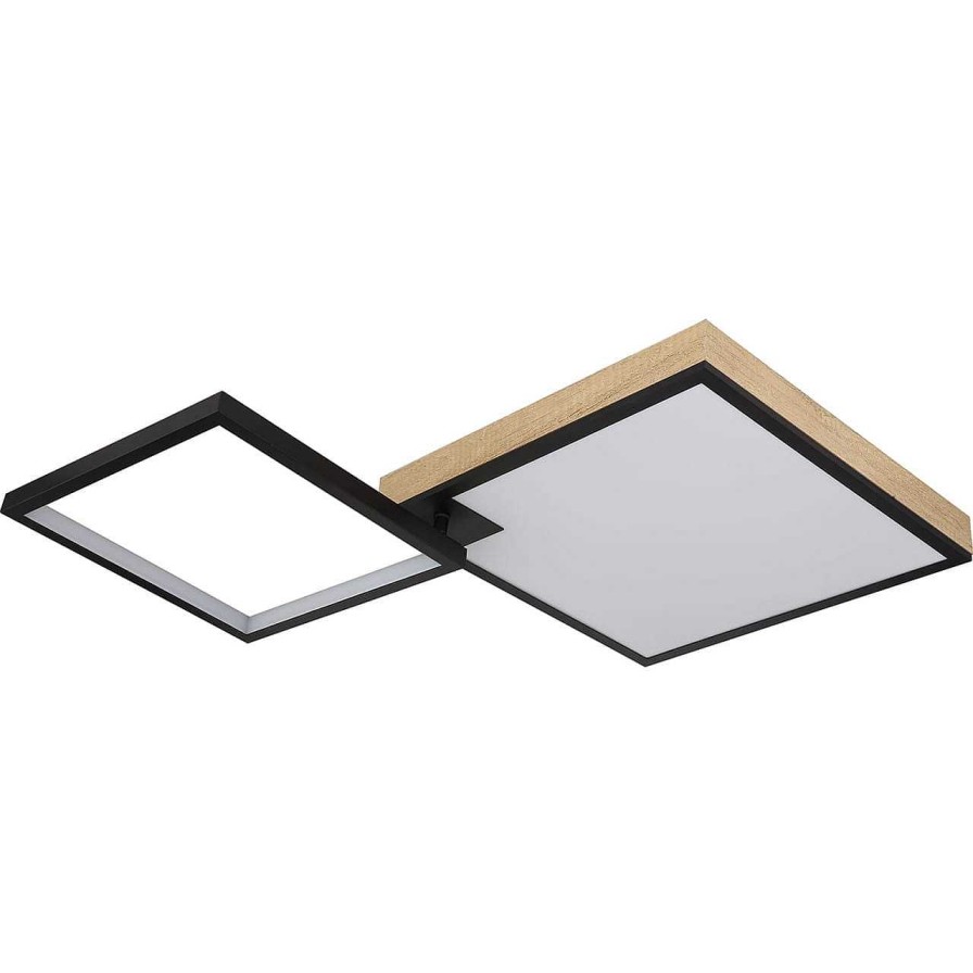 mutoni light Deckenleuchte Jacky Metall Holzoptik Schwarz Matt Led | Led-Deckenleuchten