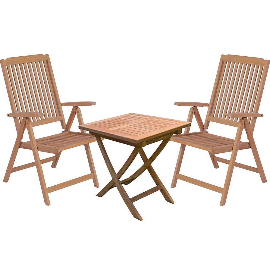 mutoni pleasure Garten Essgruppe Solo Ii Teak Natur (3-Tlg) | Garten Essgruppen