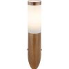 mutoni light Aussenleuchte Boston Edelstahl 1Xe27 Holzoptik Opal 8X8X39 | Wandleuchten Aussen