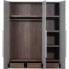 mutoni living Schrank Rens 3-Turig Kieselgrau 165X210 | Kleiderschranke