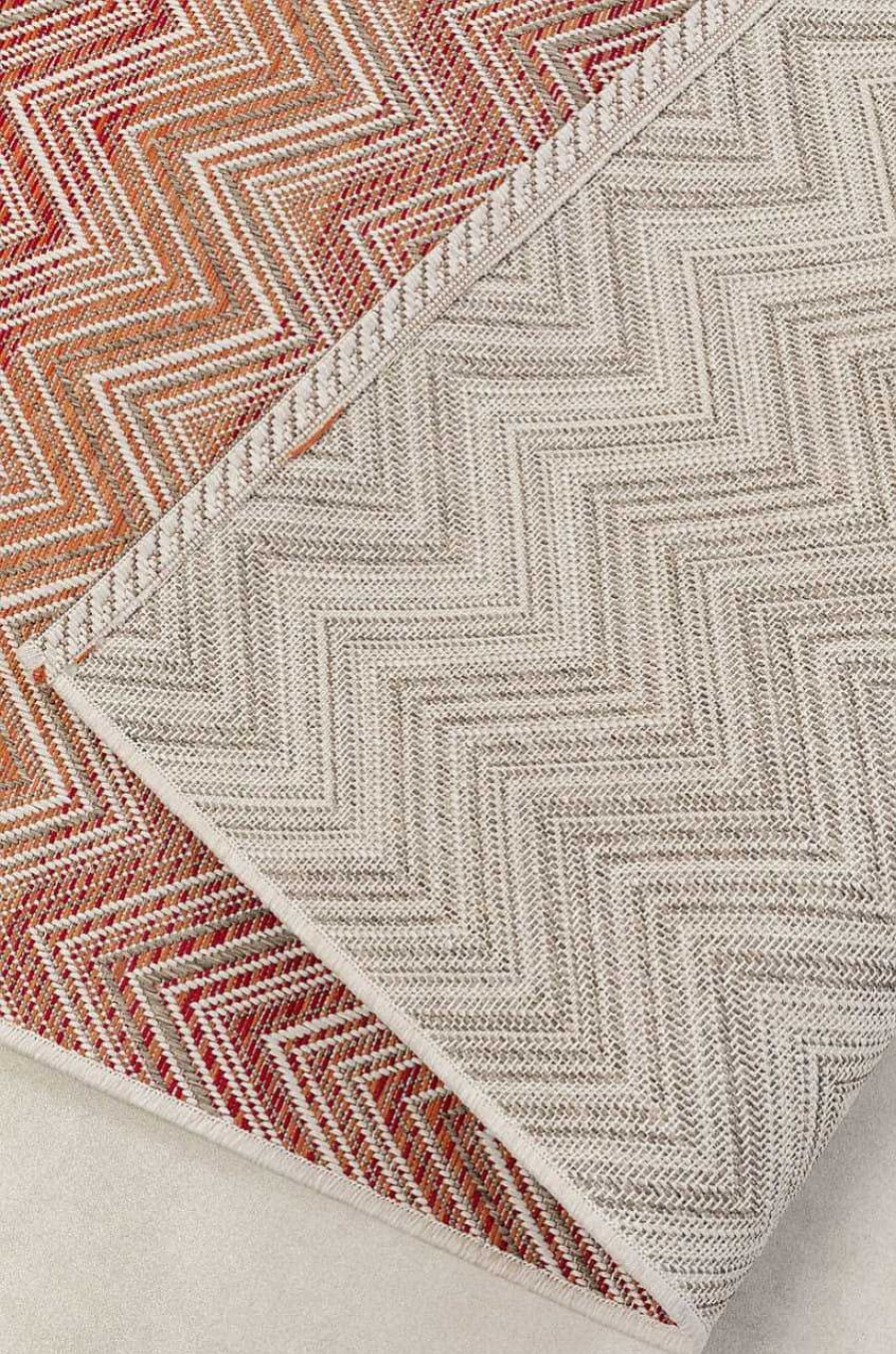 KARE Design Outdoor Teppich Zigzag Rot 160X230 | Outdoorteppiche