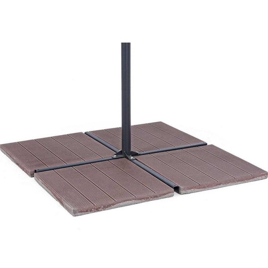 mutoni lifestyle Platten Zu Schirmstander 50X50 Zement Iroko (4Er-Set) | Schirmstander