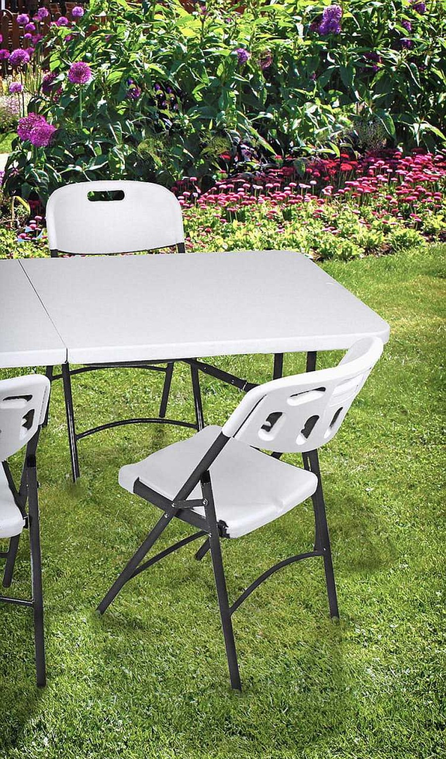 mutoni pleasure Garten Klappstuhl Mufaro Weiss (2-Er Set) | Klappstuhle