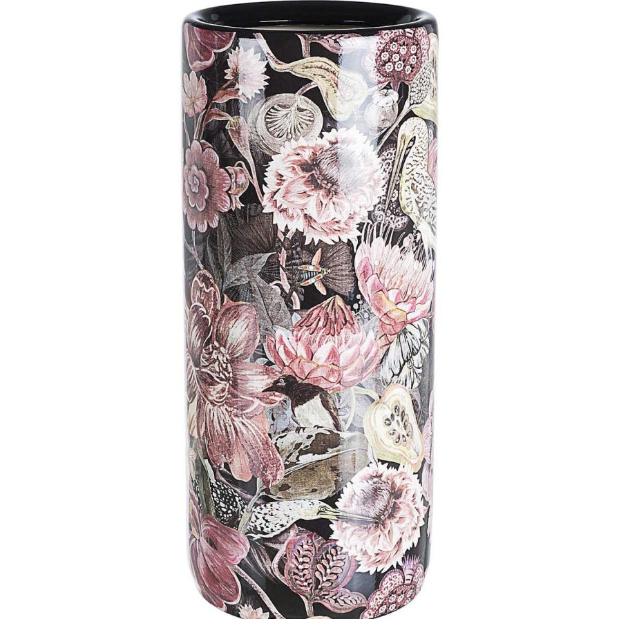 mutoni lifestyle Schirmstander Blumen Rosa Porzellan H46 | Schirmstander