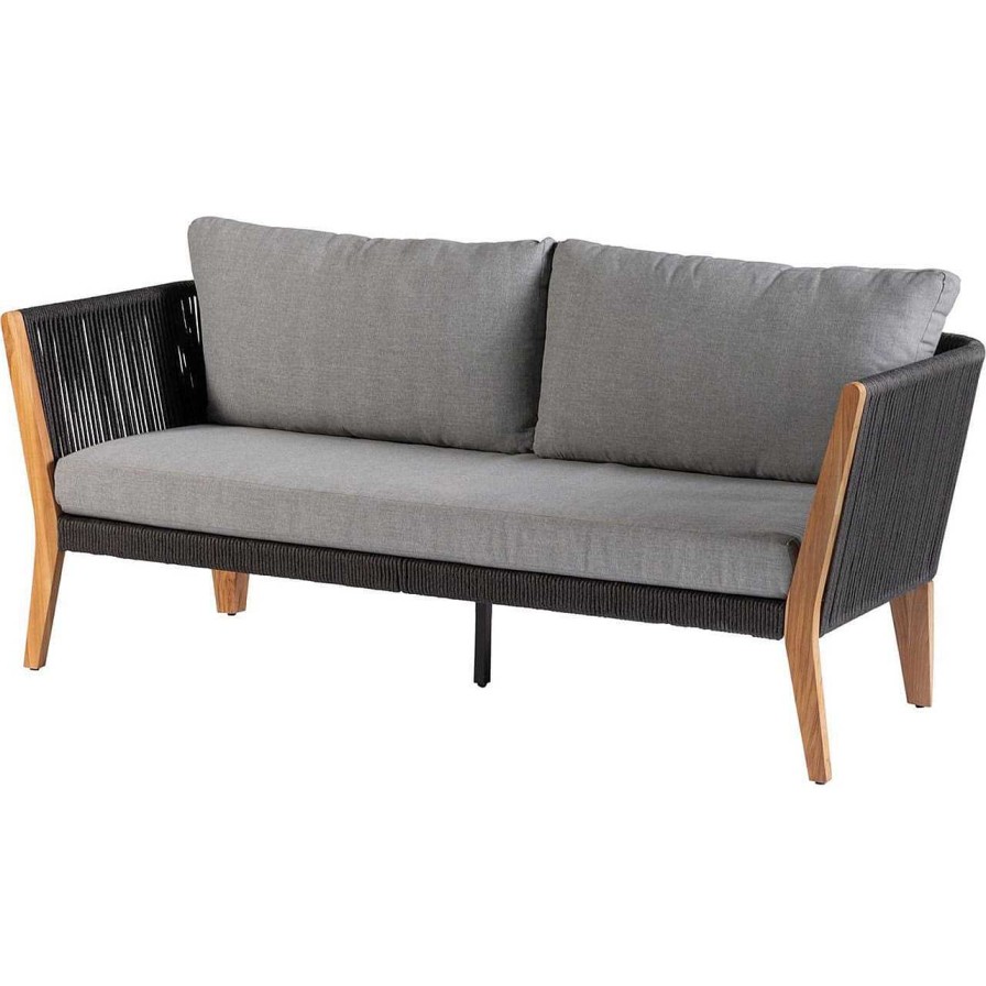 mutoni living Gartensofa San Remo Teak Grau 180 | Gartensofas