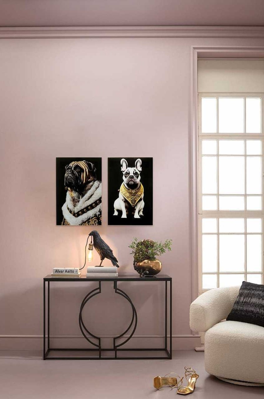 KARE Design Glasbild King Pug 40X60 | Glasbilder