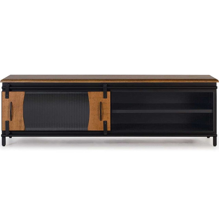 mutoni inspiration Tv-Mobel Nero Iii Mangoholz Schwarz 160 | Tv-Mobel