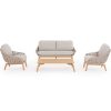 mutoni lifestyle Gartensofa Tamires 3-Sitzer Teakholz Beige | Gartensofas