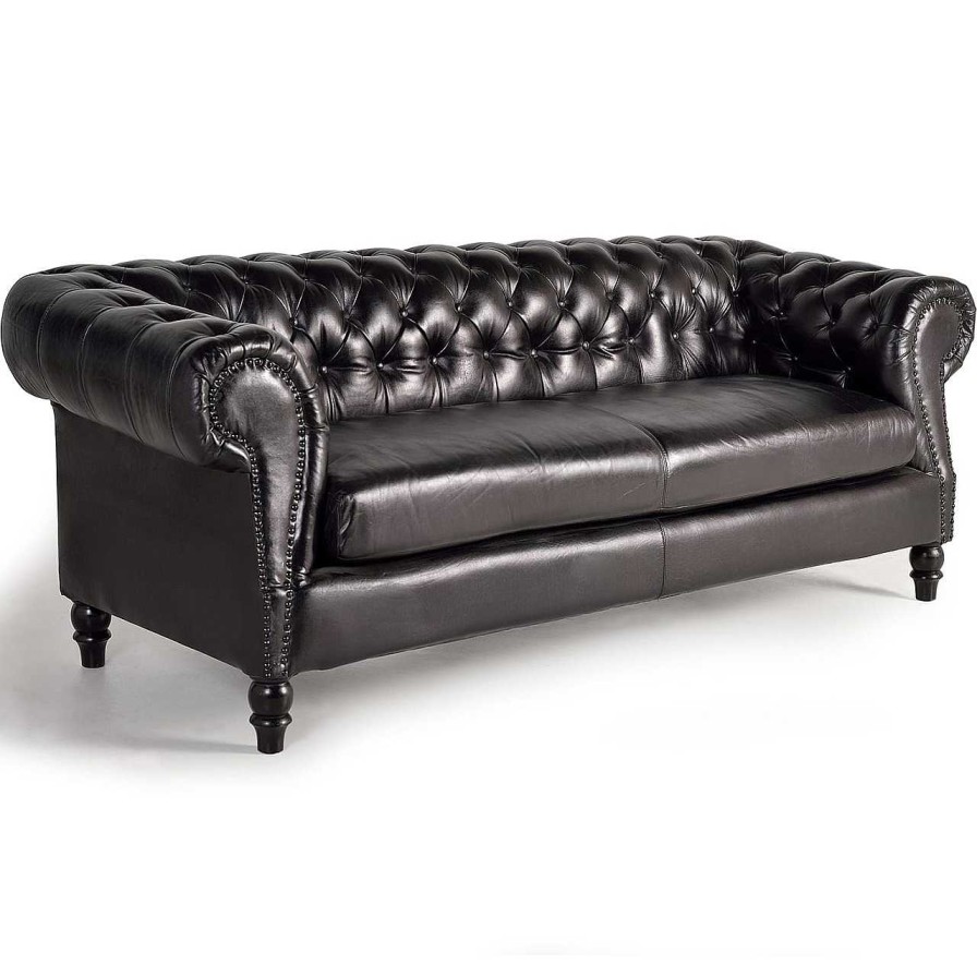 mutoni inspiration Sofa Rindsleder Schwarz 220 | Sofas