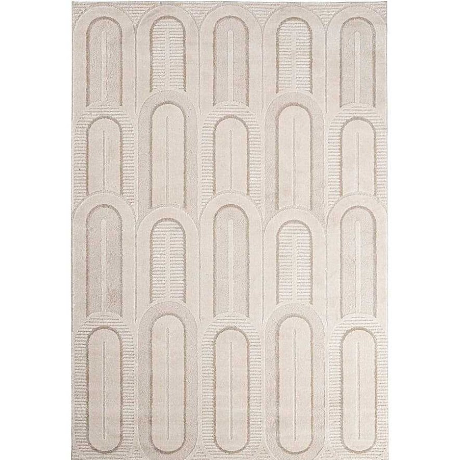 mutoni lifestyle Teppich Zina Creme Grau 160X230 | Kurzflorteppiche