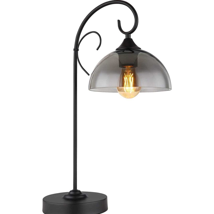 mutoni light Tischleuchte Cottage Metall Schwarz Matt 1Xe27 | Led-Tischleuchten