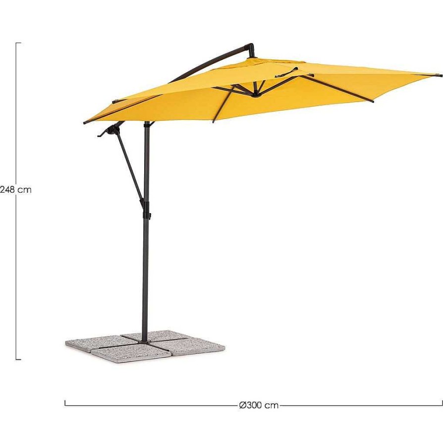 mutoni lifestyle Ampelschirm Tropea 3M Anthrazit-Mimose | Freiarmschirme