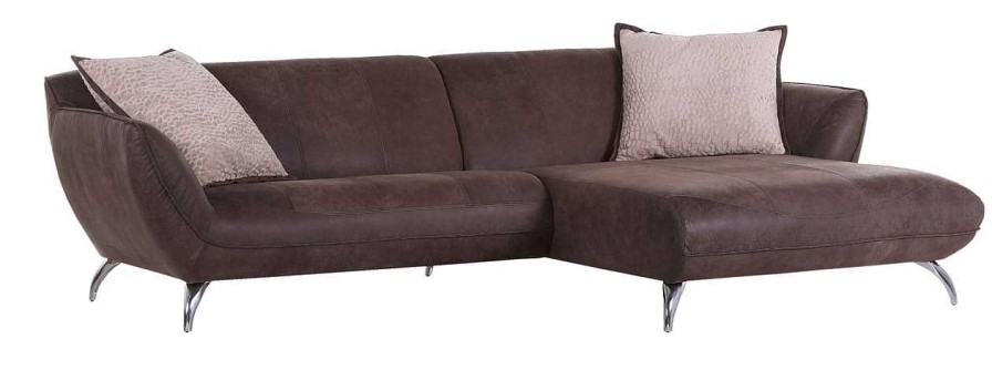 mutoni prime Sofa Liverpool Ottomane Rechts 280X170 Braun | Ledersofas