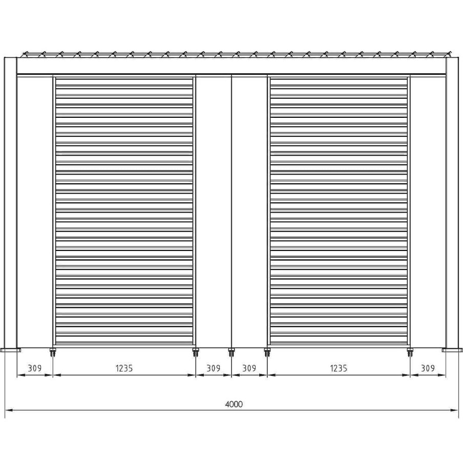 mutoni lifestyle Gartenpavillon Ocean Natur-Anthrazit 300X400 | Pavillons Und Gartenzelte